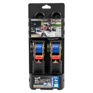 6 FOOT STANDARD DUTY RETRACTABLE RATCHET TIE DOWN - 2 PACK