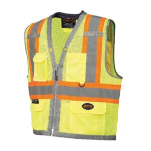 Full Mesh Surveyor Vest with Padded Collar Yellow
